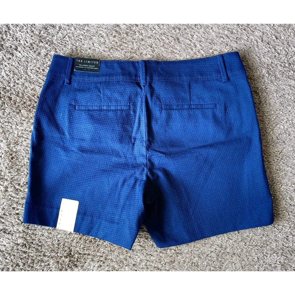 The Limited Shorts Womens Size 8 Navy Blue Waffle Weave Tailored Short Chino - Picture 5 of 8